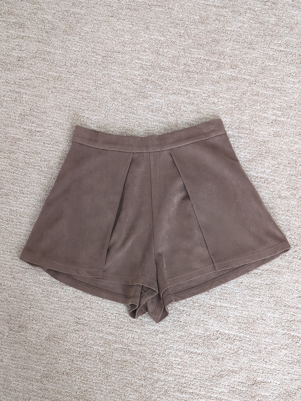 Luxxel Taupe High-Waist Pleated Women’s Skorts